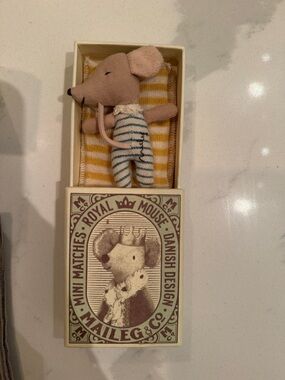 Maileg Sleepy/Wakey Baby Boy Mouse in Matchbox (Retired)